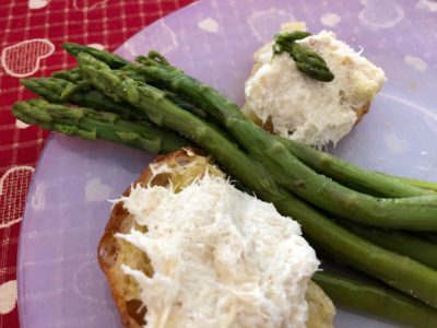 Gli asparagi e il baccalà mantecato